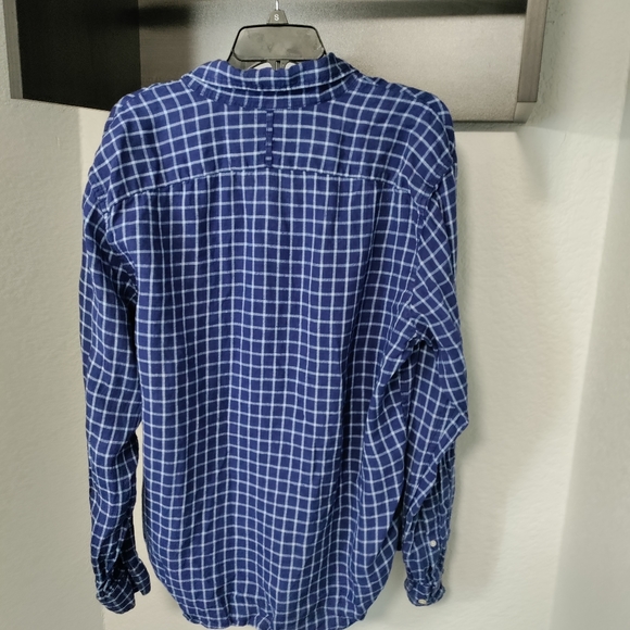 Men's Banana Republic Linen Plaid Shirt size L - Picture 9 of 13